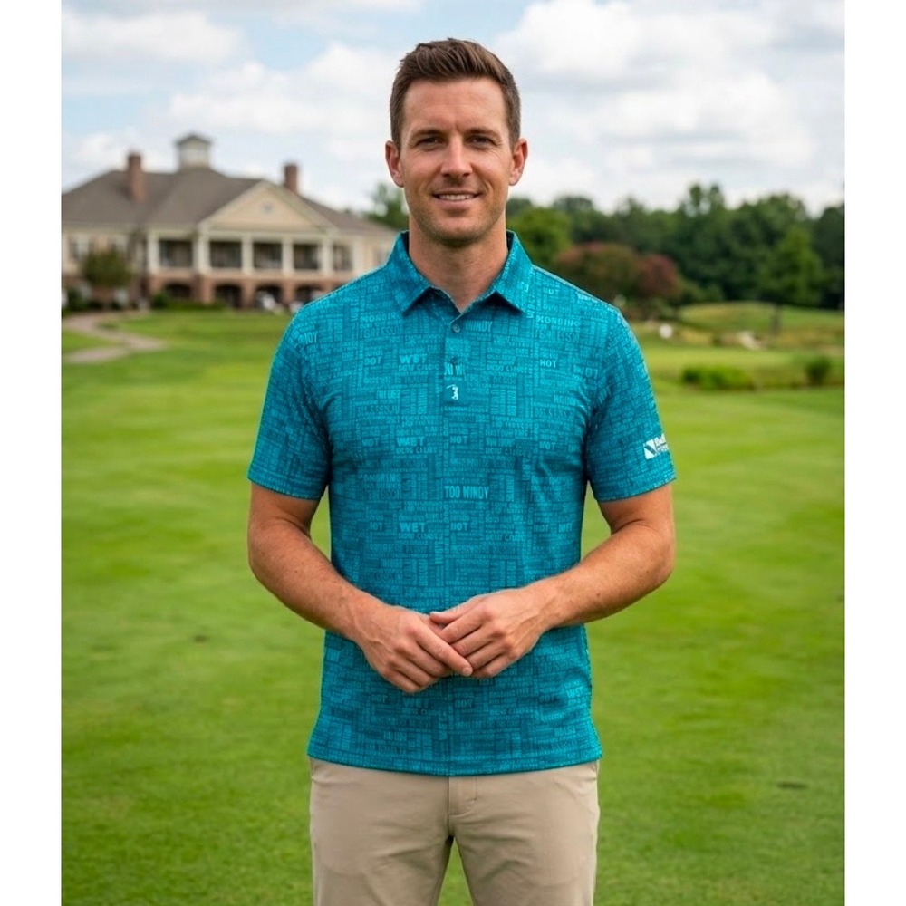 Bogey Bros Golf Co Mens Polo Performance Shirt Medium Golf Excuses Print New